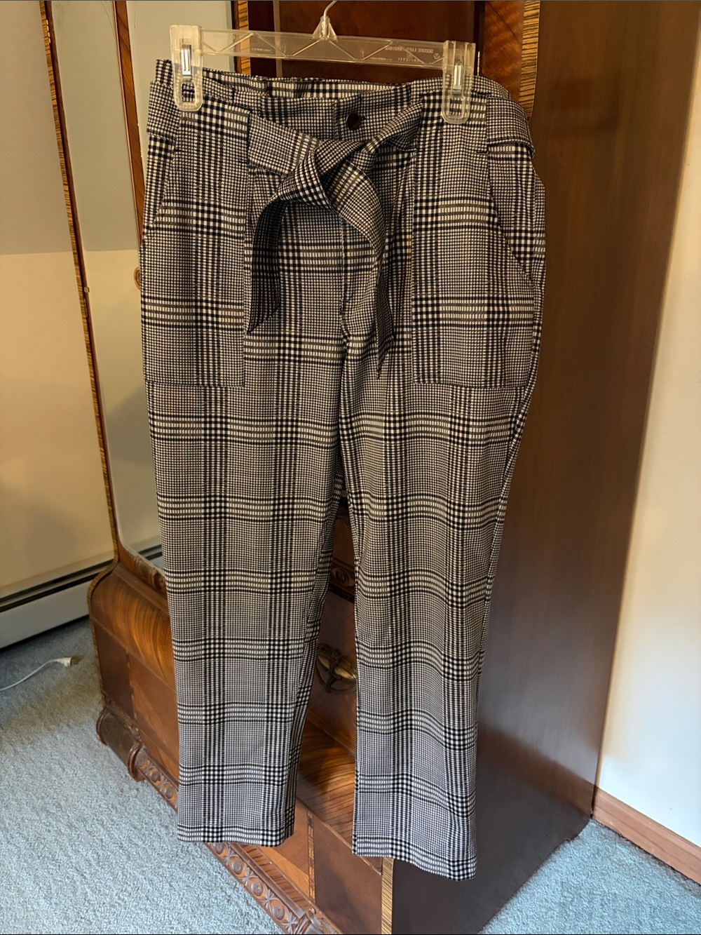 Vylette Plaid Tie Waist Ankle Dress Pants – Juniors 13